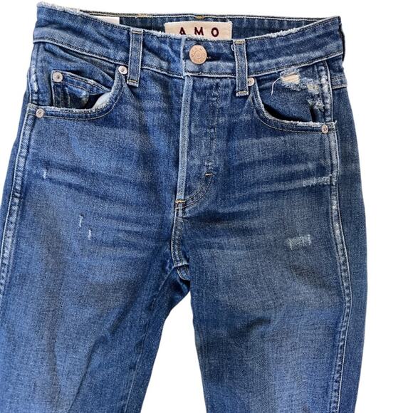 AMO babe thrifted with destroy distressed jeans cropped casual ankle - Picture 4 of 8